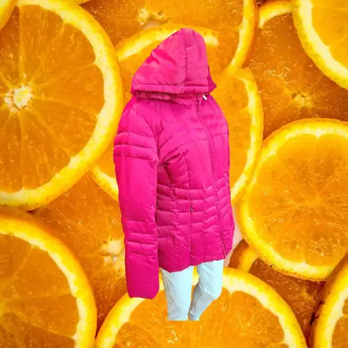 Calvin Klein  Puffer Jacket Hooded Full Zip Red Women's Size M