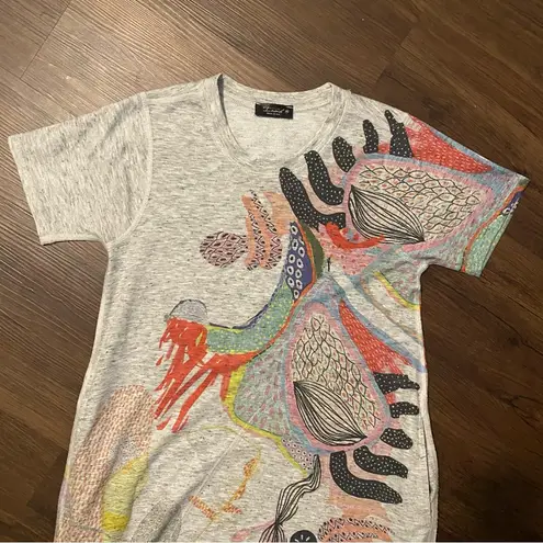 Inoah Art To Wear Lagenlook Asymmetrical Tee Shirt Dress XS