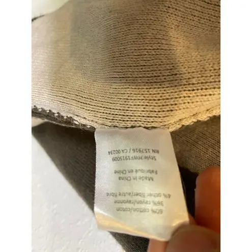 H by Halston Open Front Cardigan Sweater Olive Green EUC Sz M Cotton Blend