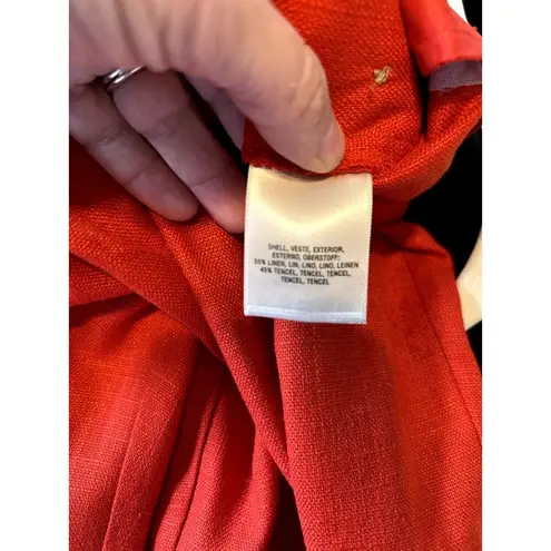 Elevenses Anthropologie Elevenes Red Linen Blend Pant, size 2