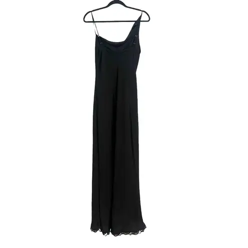 frankie's bikinis Frankie’s Bikinis Cara Cowl Neck Black Sleeveless Satin Maxi Slip Dress MEDIUM