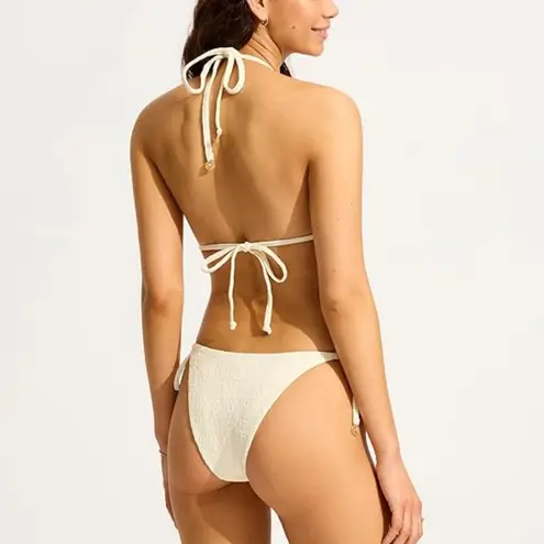 Seafolly Brazilian Tie Side Bikini Bottom Marloe Ecru Size 10 NWT