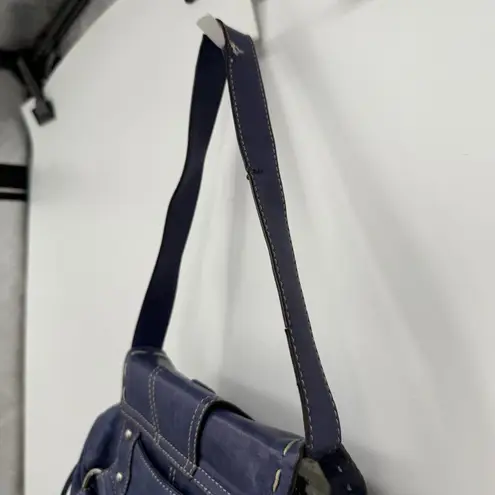 Hype Blue/Purple Leather Buckle Shoulder Bag Y2k Style Blue