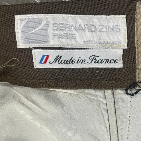 Bernard Zins Pants Womens Sz 12 Brown Wool Made In France 34x28 Lined High