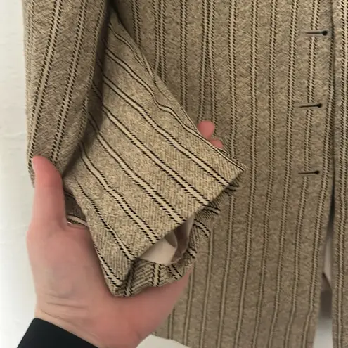 Jones Wear Tan and Gold Striped Tailored Blazer / Suit Jacket