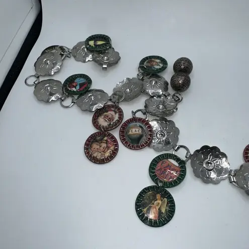 Heineken Big Red Bottle Cap Necklace/belt Shiny Colorful Vintage 36" Christmas