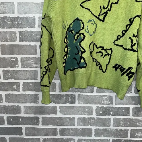 Aelfric Eden Green Dinosaur Print Sweater - See Measurements ๐