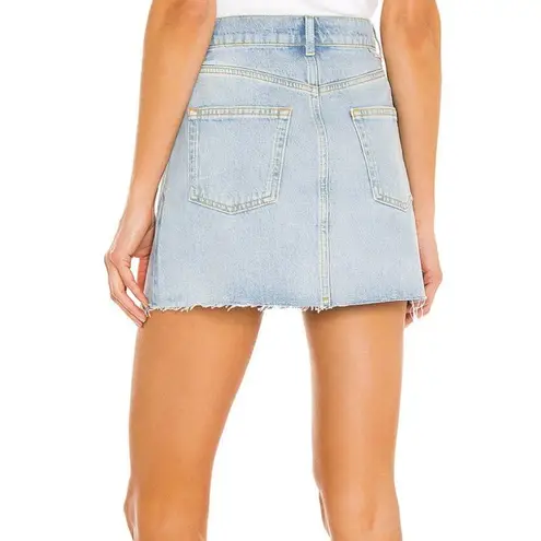 Boyish The Corey Denim Mini Skirt Raw Hem Sunrise Size 26