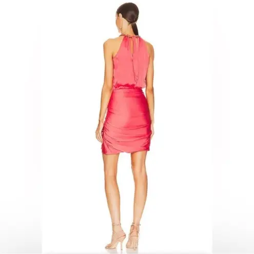 Veronica Beard Kalita Halter Neck Chain Link Minidress Watermelon. NWT