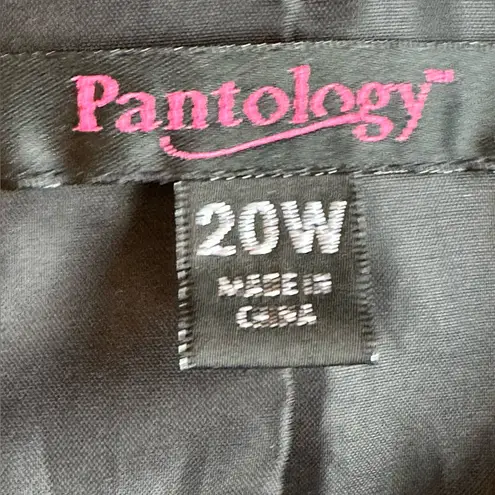 PANTOLIGE Black 2 Fabric Buttons Florals Embroidered Blazer Sz 20W. Fully Lined.