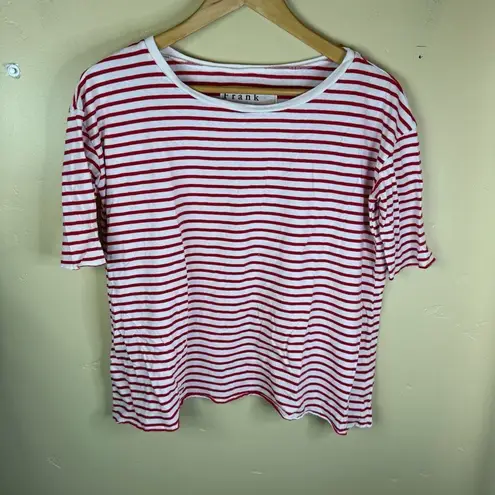 Frank & Eileen Josephine French Tee in White Double Decker Red Size Med Womens