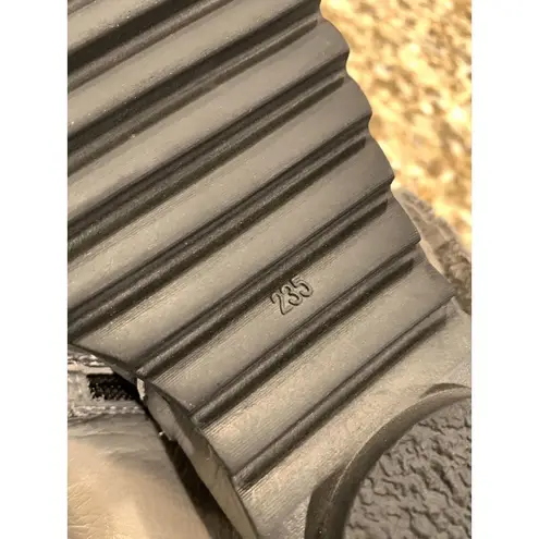 Berhgjjsds Lace Up Zipper Closure Ankle Leather Soft Bootie Gray Size 6