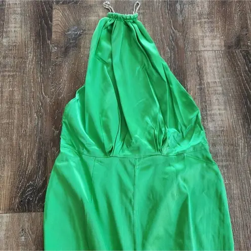 Retrofête Retrofete Margot Dress Green Size Large Silk Blend Open Back NWT Sleeveless Maxi