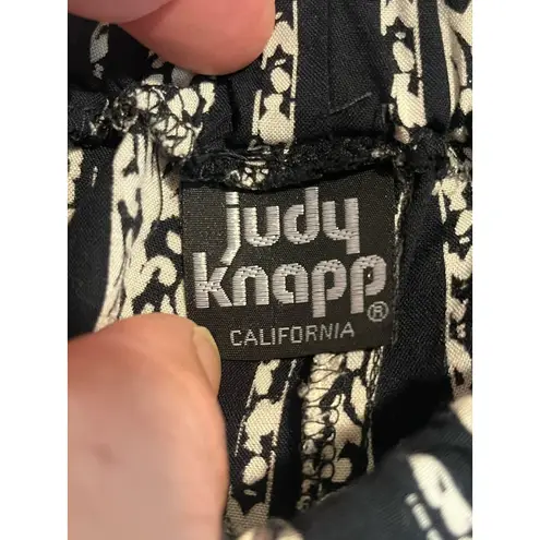 Judy Knapp Angie Pants Womens Size M Beach Cover Up Wide Leg Black White Stripe Size M
