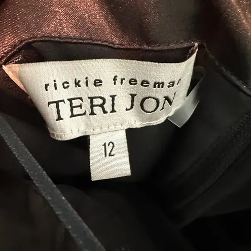 Teri Jon by Rickie Freeman Strapless Geometric Sequined Gown Black US 12 Formal