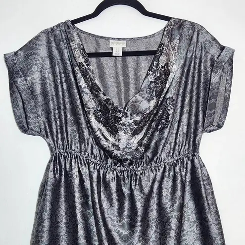 Motherhood Maternity Gray Cocktail Dress Size Medium Silver Wedding Guest Dress