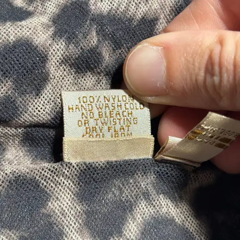 Sweet Pea Stacy Frati Animal Print Sleeveless Mesh Blouse VTG Y2K L Babydoll Top Brown Size L