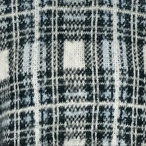 Nine West  Boxy Plaid Mock Neck Acrylic Sweater size XL