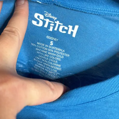 Disney  STITCH SHORT SLEEVE BLUE GRAPHIC T SHIRT Size Small Oversized