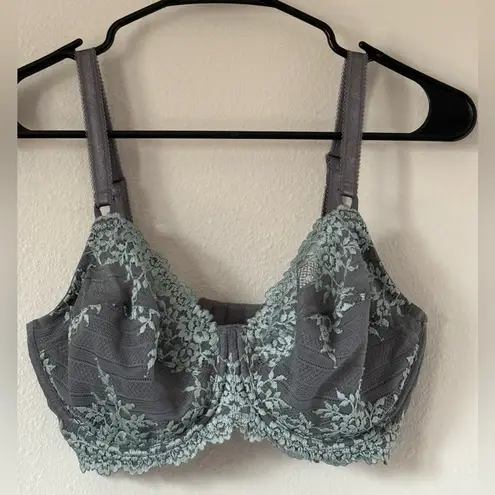 Wacoal Embrace Lace Underwire Bra Grey 34DDD Quiet Shade Ether