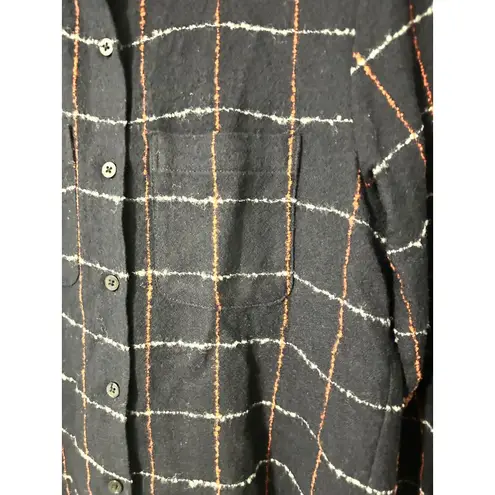 Steven Alan Women's Wool Plaid BUTTON DOWN Shirt Top NAVY Made In USA Small