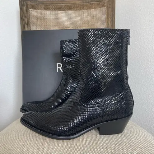 NIB RTA WOMEN SHORT COUNTRY WESTERN BLACK PATENT LEATHER BOOTS SZ 36 6