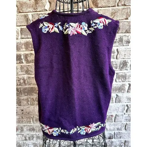 Vintage Marisa Christina Classics Floral Vest Small Plum Embroider Sweat… Size undefined