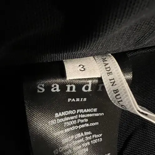 Sandro Paris Black Ruffled Strapless Bustier Top Night Out Party Size 3 / Large