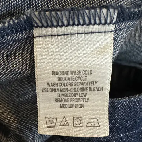 Denim 24/7 Women's Blue Denim Ruffle Front Long Sleeve Shirt Size 18W