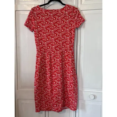 Boden bodycon cotton pencil Jersey Dress Orange Sunset Jungle Bloom Size 2R