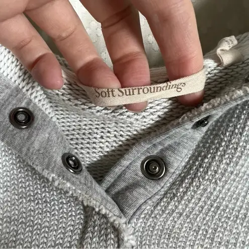 Soft Surroundings Grey Just Beachy French Terry Hoodie