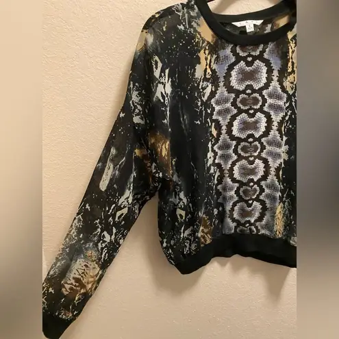 CAbi  Python Print Chiffon Sweatshirt