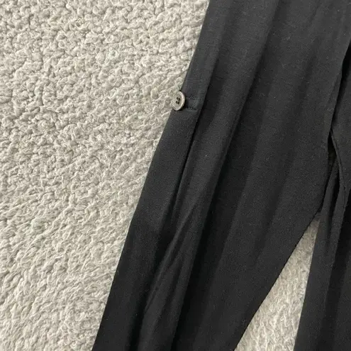 Mur Mur Top Women S Black Casual Long Sleeve Roll Tab Scoop Neck Tunic