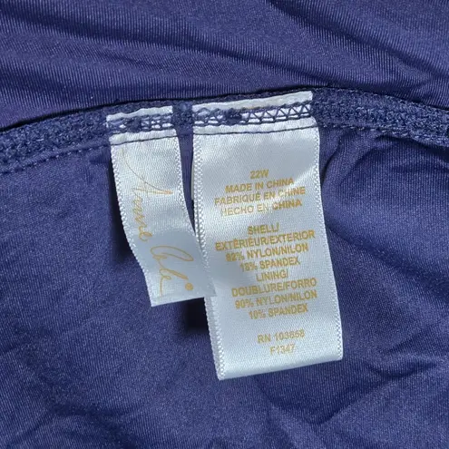 Anne cole Soft Band Skirted Swim Bottom in Navy 22W NWT