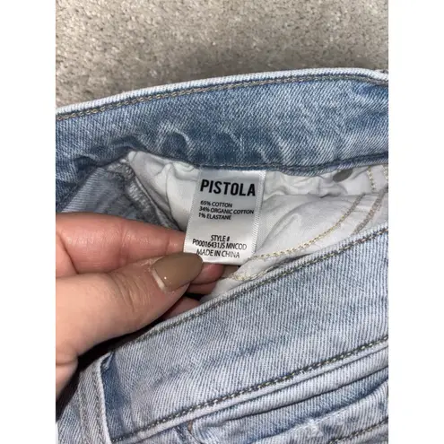 Pistola kate slim jean high rise raw hem light wash 26