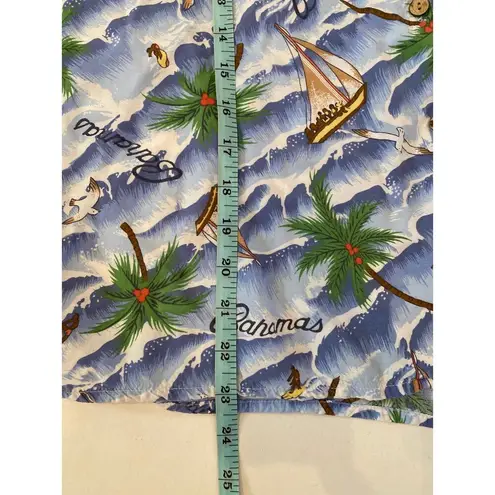 Gloria Vanderbilt Bahamas Tropical Short Sleeve Button Down Shirt Sz Lg Rayon