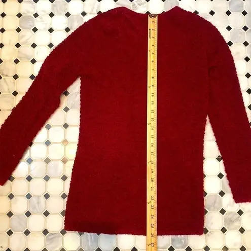 Barbara Lesser burgundy knit Cardigan and sleeveless maxi dress. Size S. Red