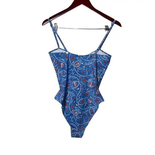 New Doen Marbella maillotone piece swimsuit blue shell liberty Solent shores M Size M