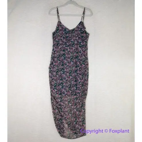 Allison Joy Allison Joy floral spaghetti adjustable strap ruched dress, size L - Image 8