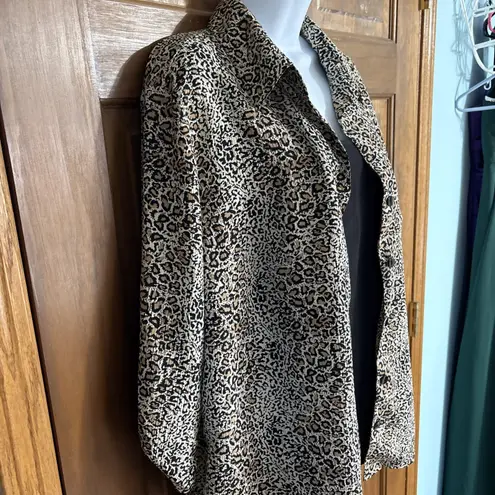 White Stag Women's 2X (18W/20W) Animal Print Jacket And Tank 2 Piece Top