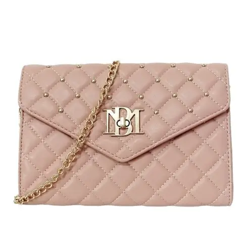 Badgley Mischka NWT Vegan Leather Purse Diamond Quilted Blush Pink Crossbody Bag