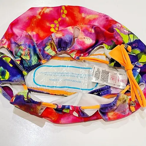 NEW Robb Lulu L High Waist Bikini Bottom Groovy Lucy High Pant Cutout Swimwear Purple Size L