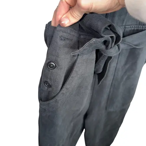 Alex Mill Ollie Black Denim Jumpsuit Belted Wide Leg Cropped Size Medium