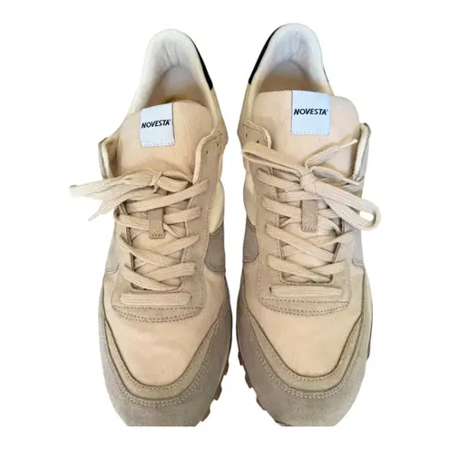 Novesta Marathon Trail Running Shoes Beige Low Top Lace Up Sneakers SZ 46 EU/12