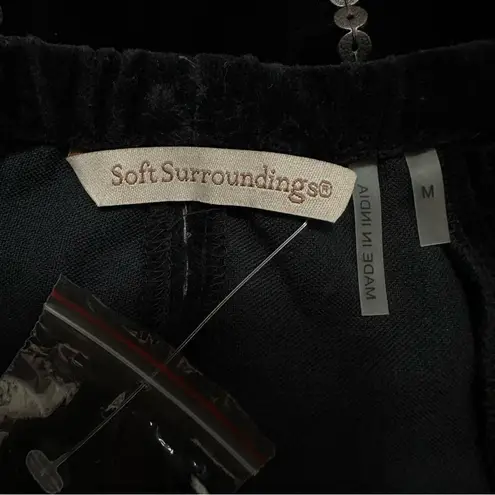 Soft Surroundings NWOT Black Velvet Sequins A-Line Flare Skirt