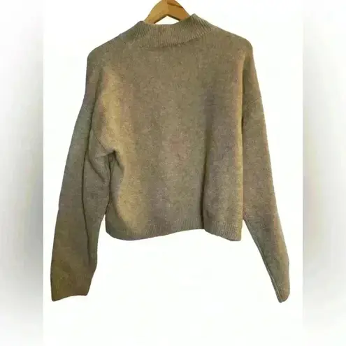 Versona Verona Women’s Cropped Tan Floral Embroidered Sweater Large Grandmacore Cottage