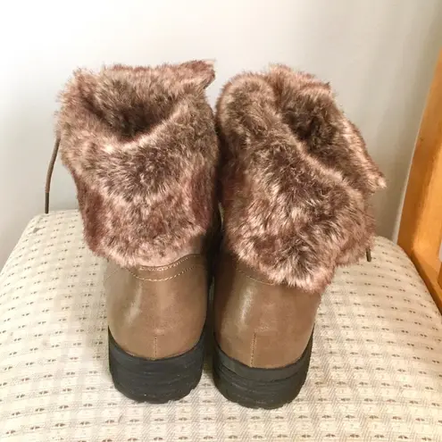 Call it spring  vegan leather/suede faux fur lined boots