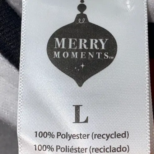 MERRY MOMENTS ONE PIECE CHRISTMAS PAJAMAS POCKETS UNISEX SIZE LARGE POCKETS Black