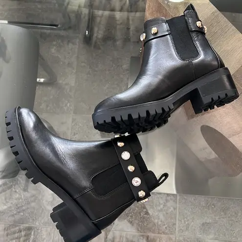 Karl Lagerfeld Paris Porshay Lug Sole Boots in Black, Size 8.5 New w/o Box