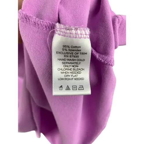 Susan Graver Womens Lavender Tank Top With Lace Trim Size L